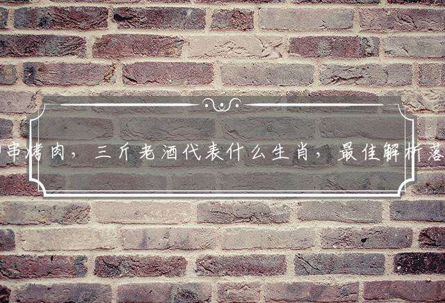 20串烤肉，三斤老酒代表什么生肖，最佳解析落实