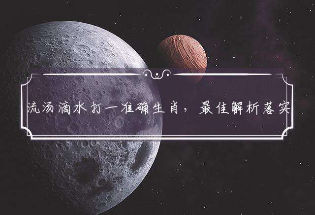 流汤滴水打一准确生肖，最佳解析落实